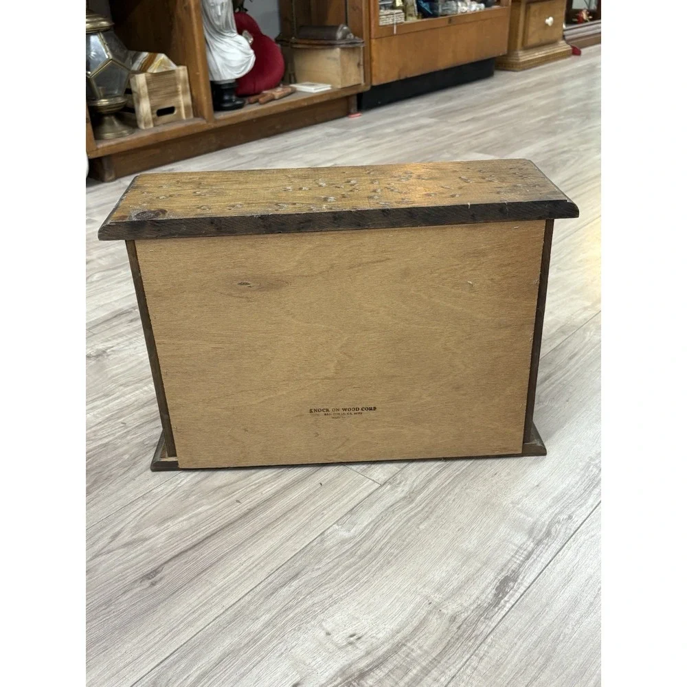 Vintage Knock On Wood Corp Wooden Roll Top Bread Box Farmhouse Made in USA 70's
